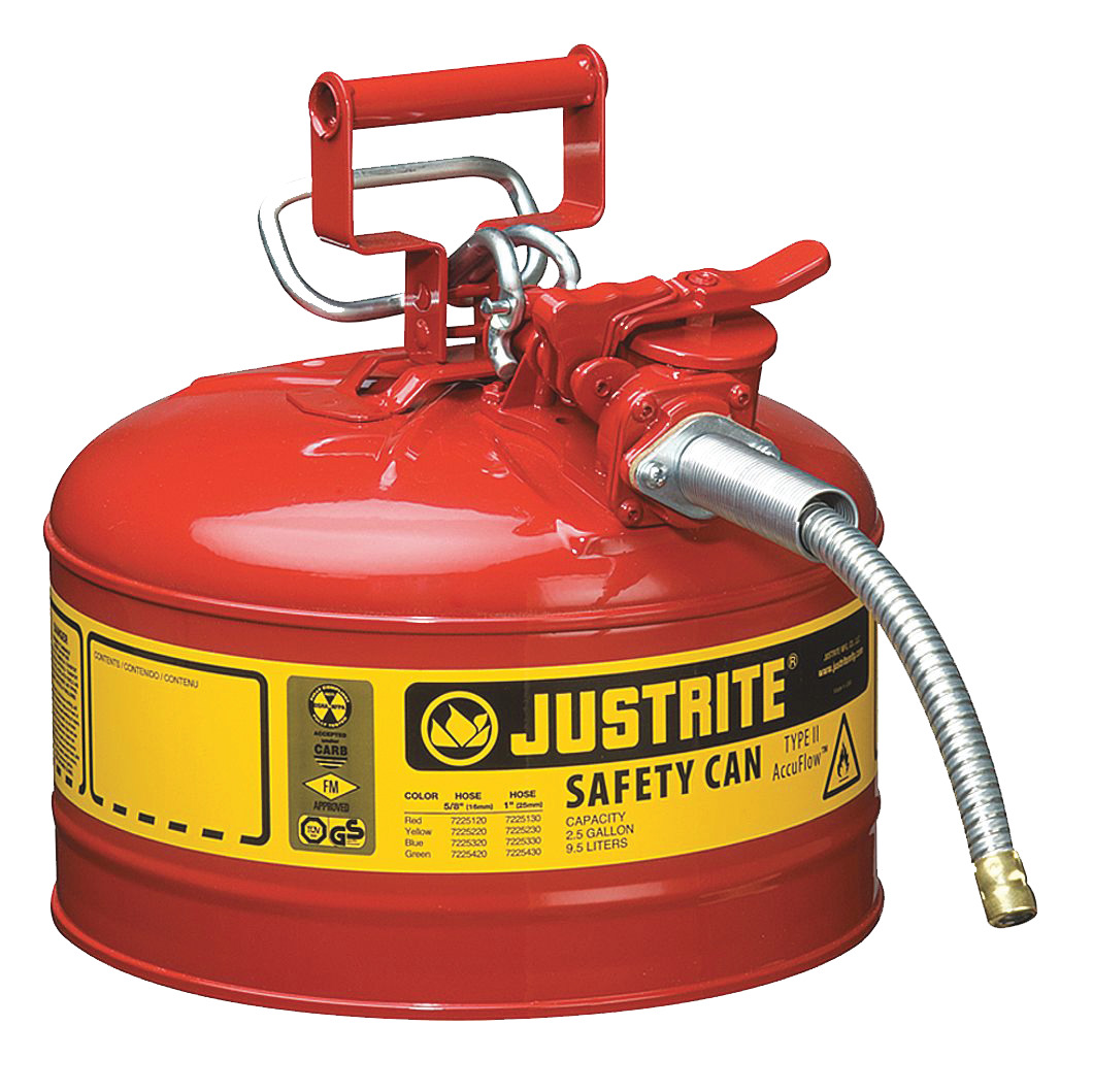 White Cap | Justrite 2.5 Gal. Type II Red Gas Can